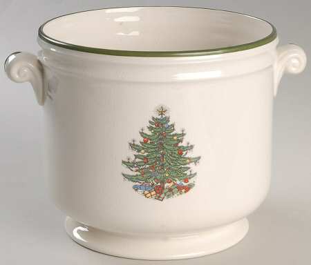 Christmas Tree (Wide Green Band) 6" Cachepot