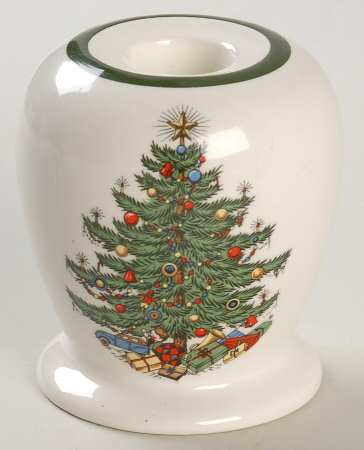 Christmas Tree (Wide Green Band) 3" Candlestick