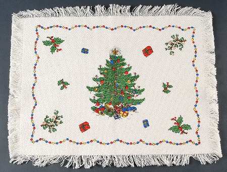 Christmas Tree (Wide Green Band) Cloth Placemat