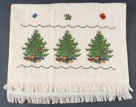 Christmas Tree (Wide Green Band) Dish Towel-Cloth