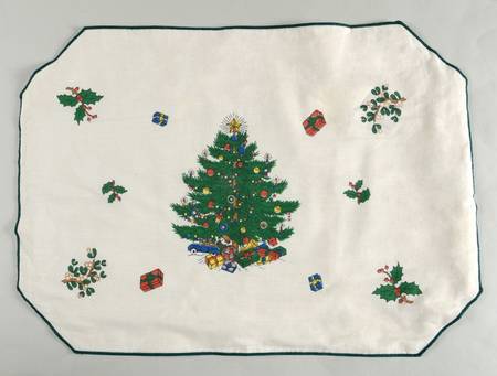 Christmas Tree (Wide Green Band) Cloth Placemat