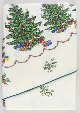 Christmas Tree (Wide Green Band) 70" Round Tablecloth