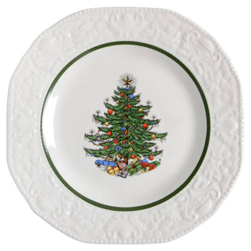 Dickens Embossed Christmas (Cream) Bread & Butter Plate