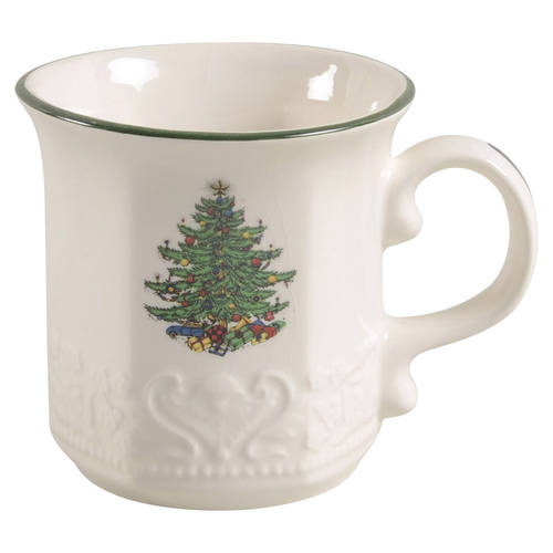Dickens Embossed Christmas (Cream) Mug