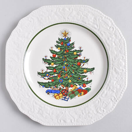 Dickens Embossed Christmas (Cream) Salad Plate