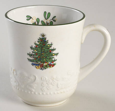 Dickens Embossed Christmas (Cream) Mug