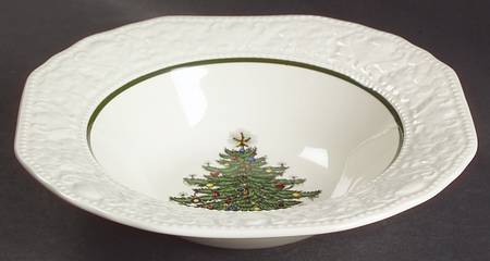 Dickens Embossed Christmas (Cream) Rim Cereal Bowl