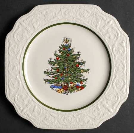 Dickens Embossed Christmas (Cream) Salad Plate