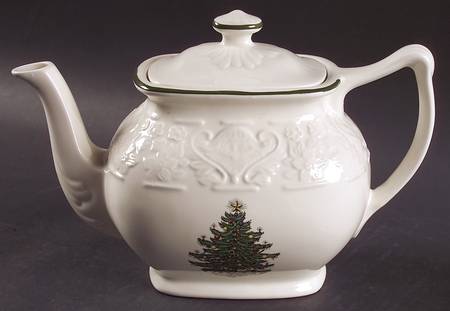 Dickens Embossed Christmas (Cream) Teapot & Lid