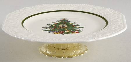 Dickens Embossed Christmas (Cream) Tidbit-Bread and Butter Plate