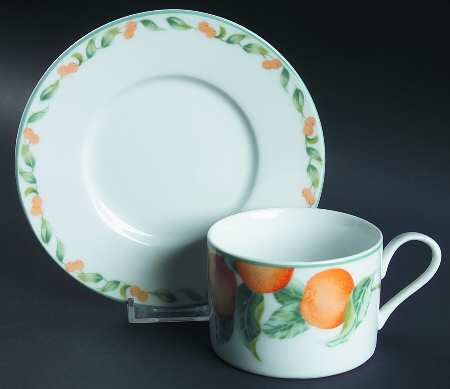 Country Fruit (PTS) Flat Cup & Saucer Set