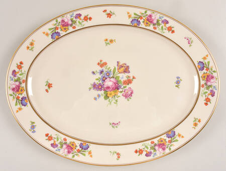 Floral Bouquet 15" Oval Serving Platter