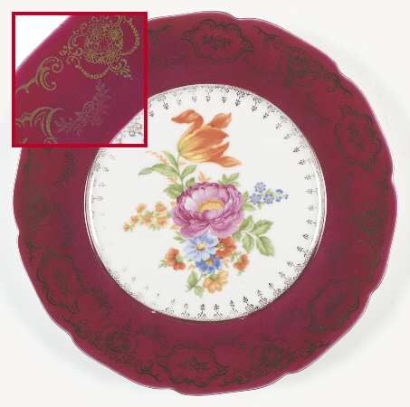661-3477 Maroon Dinner Plate