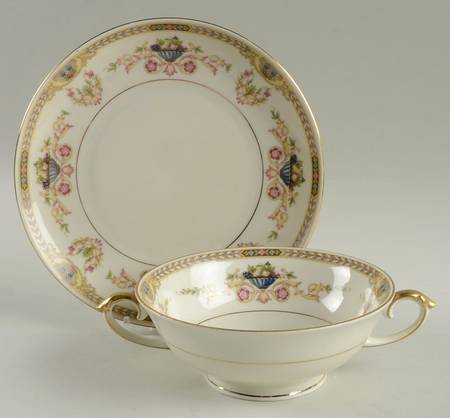 Melody Footed Cream Soup Bowl & Saucer Set