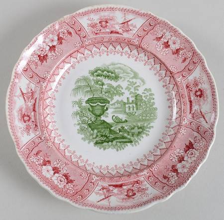 Canova-Pink-Green Dessert/Pie Plate