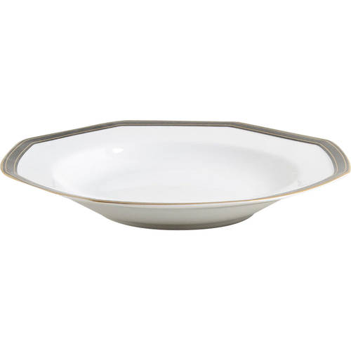 Black Dress Large Rim Soup Bowl