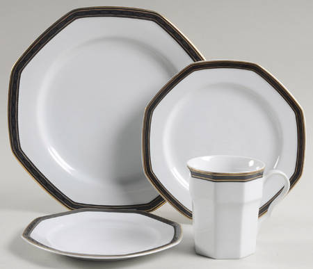 Black Dress 4 Piece Place Setting