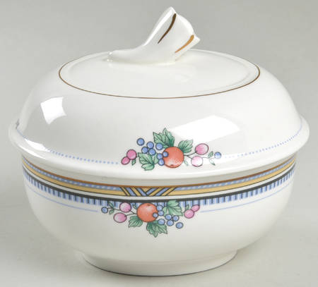 Fruit Basket Sugar Bowl & Lid