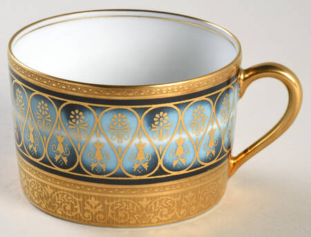 Golden Fire Blue Flat Cup