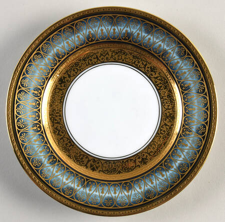 Golden Fire Blue Bread & Butter Plate