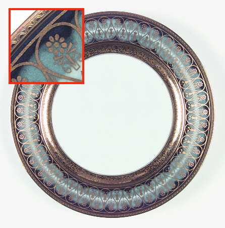 Golden Fire Blue Large Dinner Plate