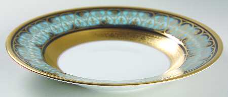 Golden Fire Blue Large Rim Soup Bowl