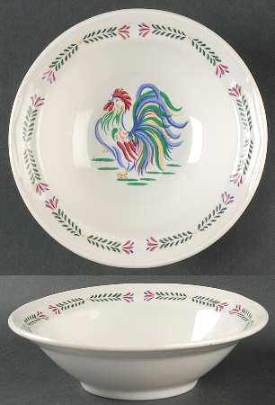 Sunrise Rooster Rim Cereal Bowl