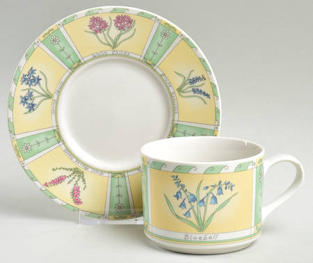 Spring Fair Flat Cup & Saucer Set