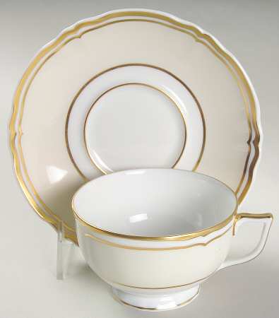 Polka Ivory Footed Cup & Saucer Set
