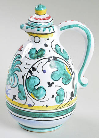 Orvieto Green Rooster Vinegar Cruet and Stopper