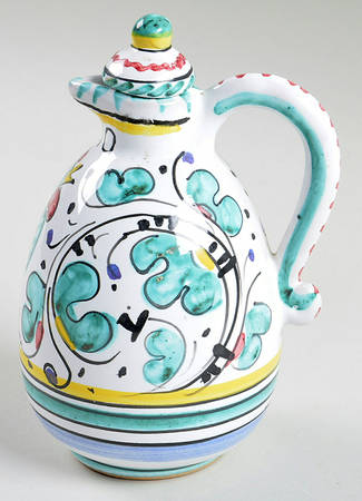 Orvieto Green Rooster Oil Cruet and Stopper