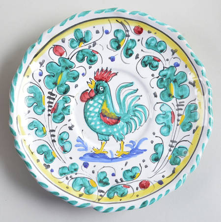 Orvieto Green Rooster Saucer
