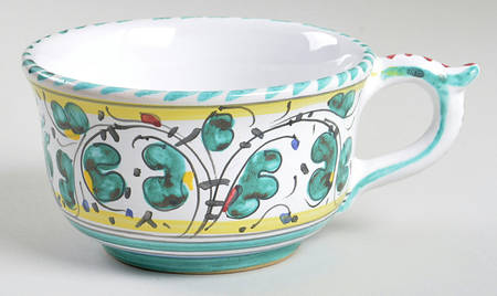 Orvieto Green Rooster Flat Cup