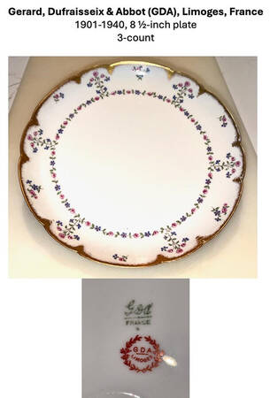 CHF368 (Brushed Gold Trim) Luncheon Plate