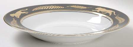 Jaguar Gold Large Rim Soup Bowl