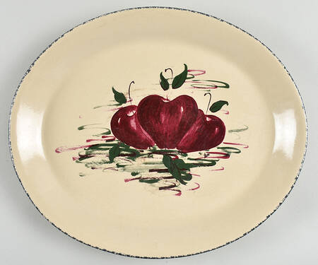 Burgandy Apple 13" Oval Serving Platter