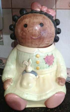Rag Doll Figural Cookie Jar & Lid