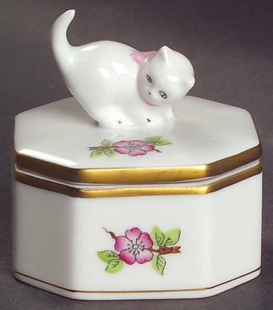 Eton Trinket Box with Cat Lid