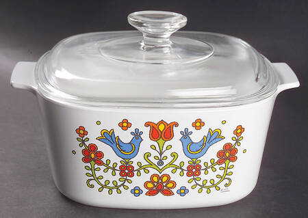Country Festival 3 Quart Square Casserole with Lid