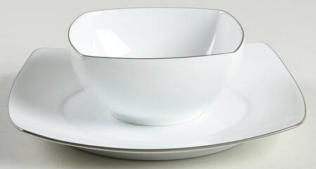 Prelude Platinum (Trim & Verge) Gravy Boat with Attached Underplate