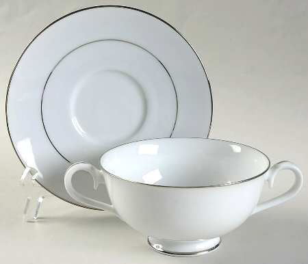 CPI1 Footed Cream Soup Bowl & Saucer Set