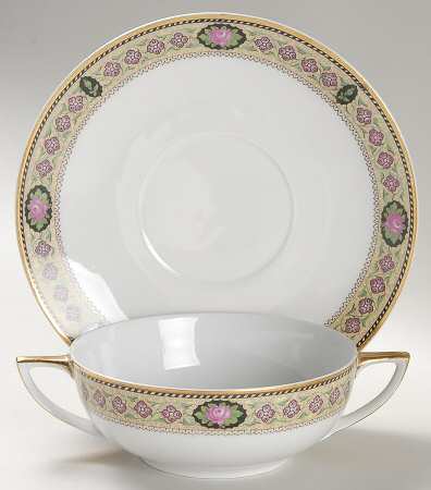 Zita Flat Cream Soup Bowl & Saucer Set