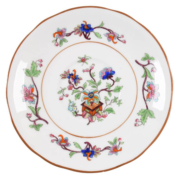 Flower Pot (Brown Trim, Scalloped) Saucer for Footed Cup