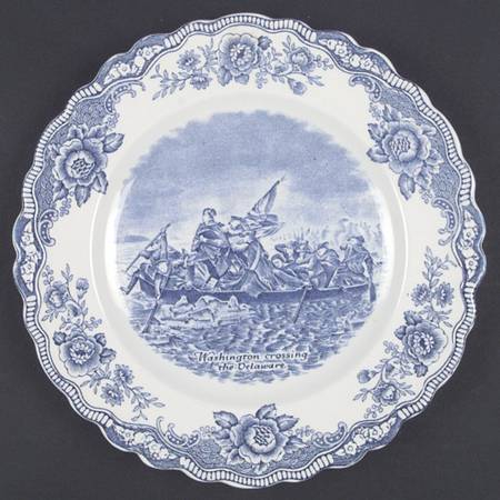 Colonial Times Blue (Floral Border) Dinner Plate