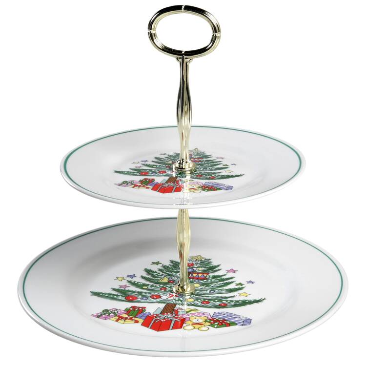 CPD1 6 5/8"-10"  2 Tiered Serving Tray (Dp, Sp) HC
