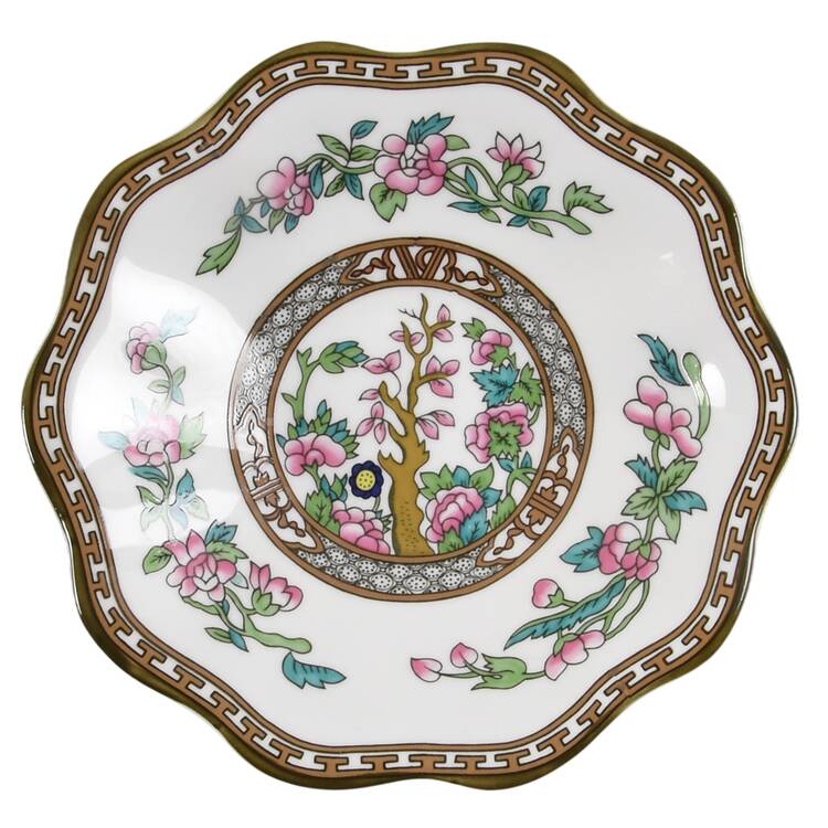 Indian Tree Multicolor (Scalloped, Newer) Saucer for Flat Cup