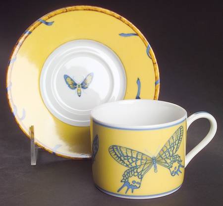 Butterfly Bamboo Flat Cup & Saucer Set