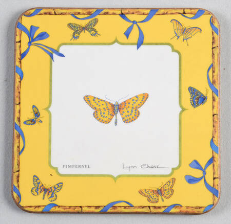 Butterfly Bamboo Cork Back Square Coaster