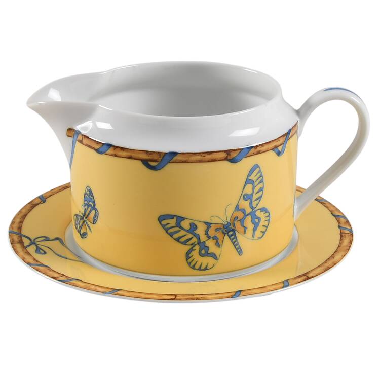 Butterfly Bamboo Gravy Boat & Underplate
