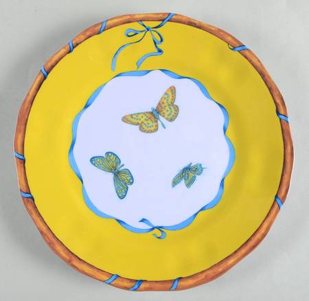 Butterfly Bamboo Melamine Salad Plate